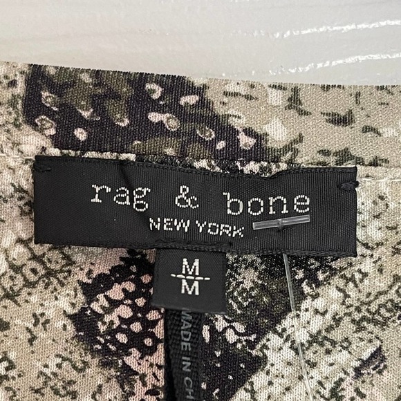 Rag & Bone Tan Snake Poppy Draped Mini Dress Long Sleeve Women's Size M NWT - Picture 10 of 11